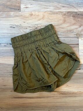 Free People Movement - Olive Green High-Waist Active Shorts